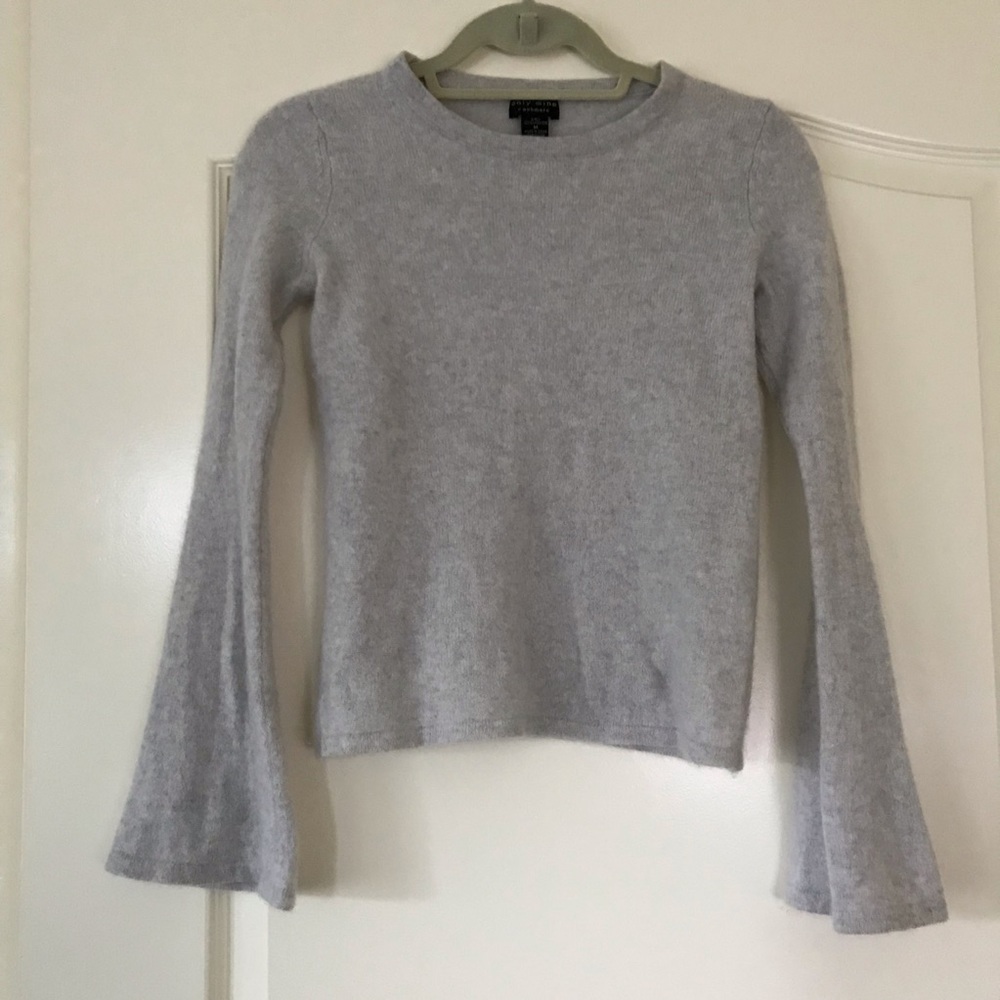 Bell sleeve cashmere sweater